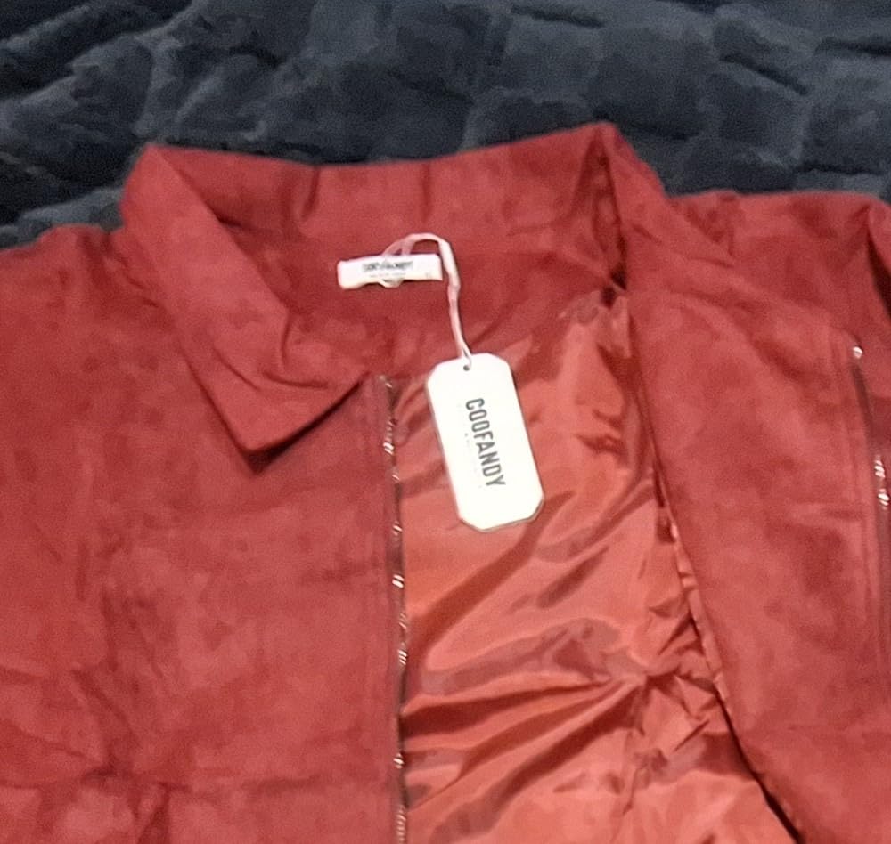 COOFANDY Mens Suede Jacket Casual Stylish Leather Bomber Jacket Lightweight customer photo 1