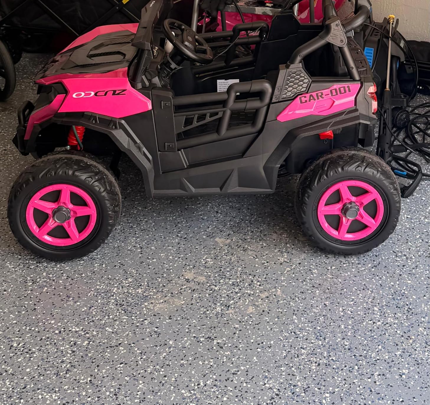 ARBELI 24V 4WD 2 Seater Ride on Toy Car for Kids 3-8, EVA Tires, Pink customer photo 2