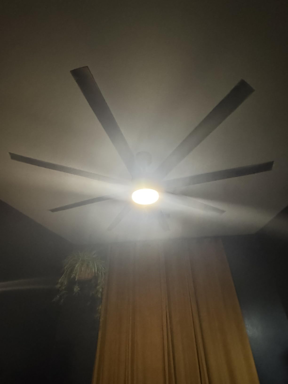 Modern Ceiling Fans with Lights, 72 Inch Ceiling Fan with Light and Remote, Bedroom Living Room Library Cafe Outdoor/Industrial,24W 6CCT Dimmable, 8 Blades 6 Speed Reversible Quiet DC Motor, Black customer photo 1