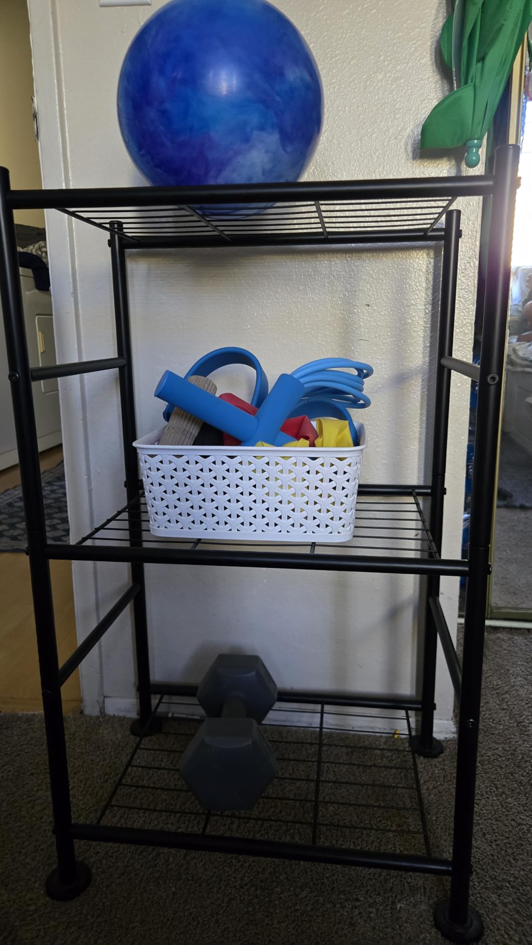 Sakugi 3-Tier Metal Storage Shelves Adjustable Feet, 18