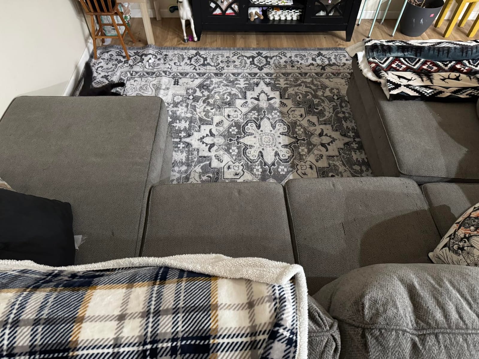 Lessymo 8 x 10 Area Rugs for Living Room, Machine Washable Rug Grey White customer photo 2