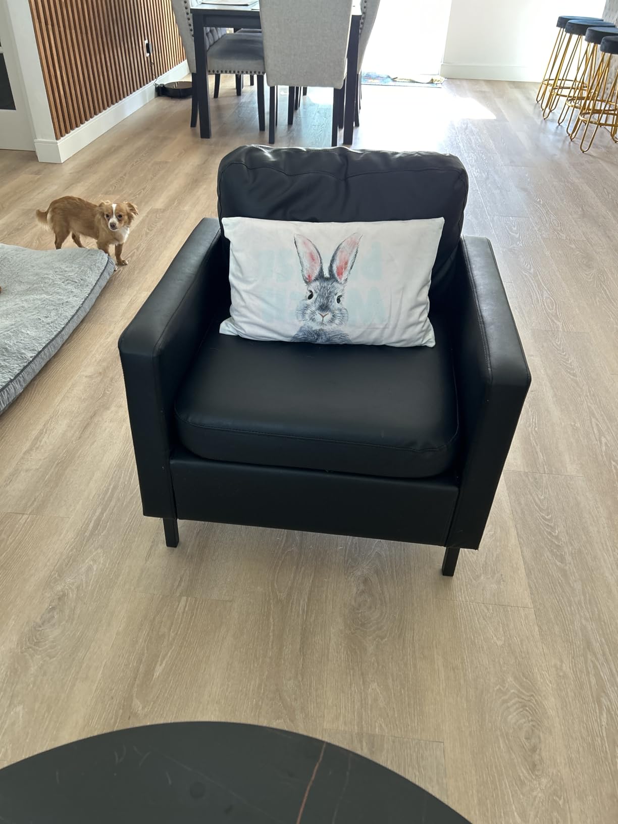 Black Faux Leather Accent Chairs Set of 2 with Arms, Waiting Room, Modern | STHOUYN Small Waiting Room Chairs with Metal Legs, Comfy Reading Chair Living Room Office Lobby Bedroom customer photo 1