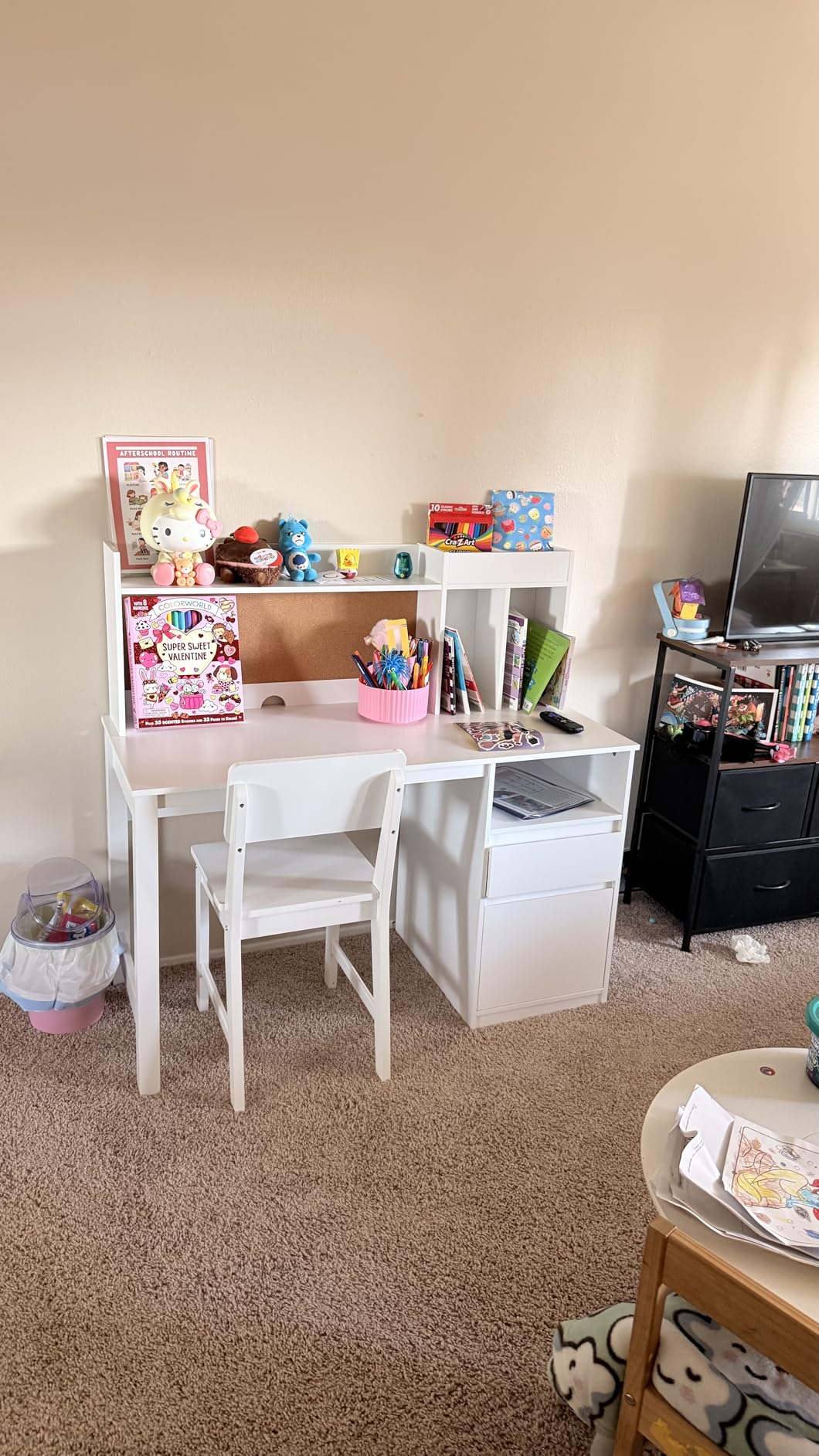 Spirich Wooden Kids Study Desk Set with Hutch and Storage for Ages 5-12 customer photo 2
