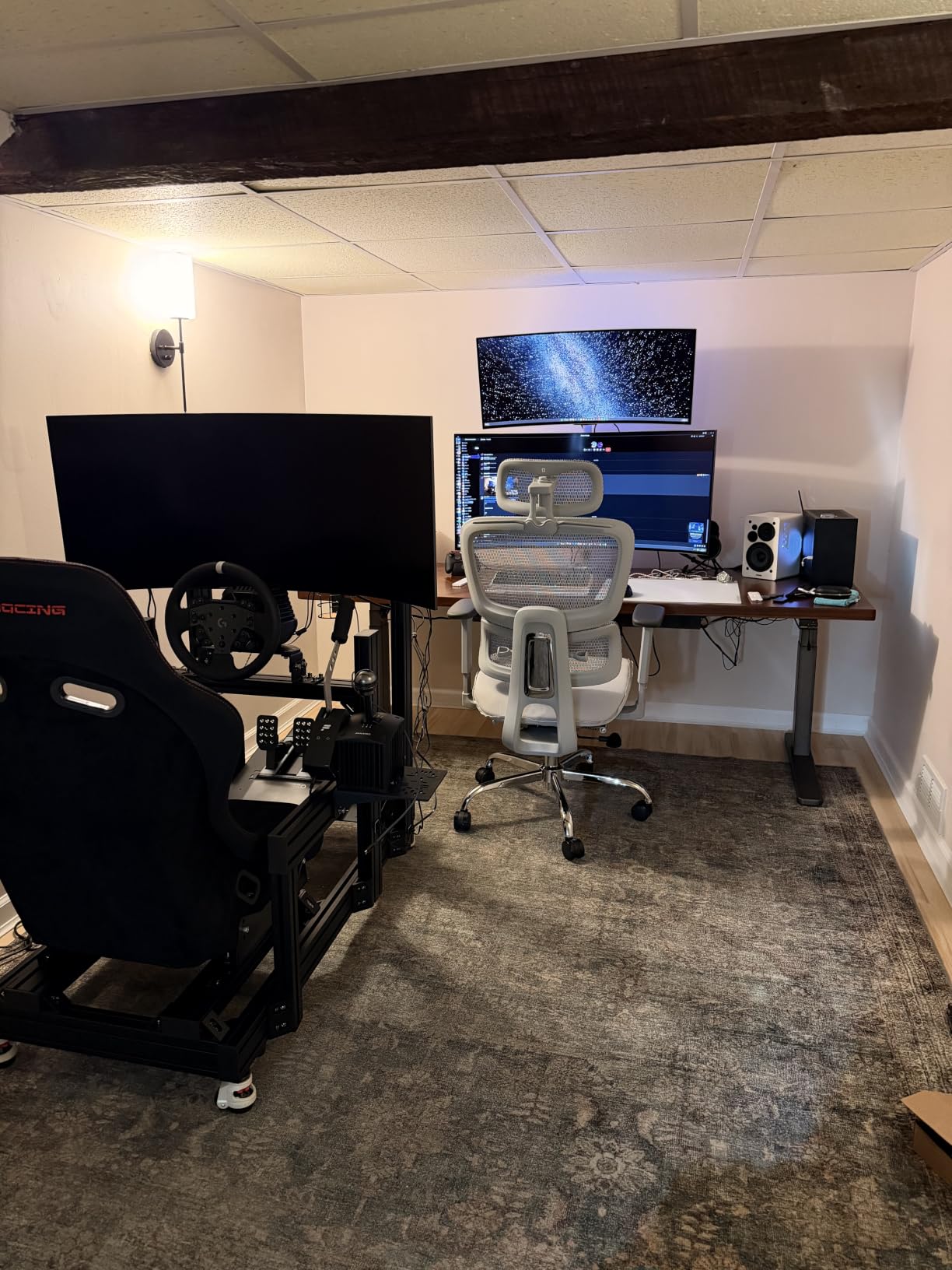 Office Chair with Footrest, Ergonomic Chair with 3D Headrest, Computer Chair with Adjustable Backrest & 3D Armrest, Gaming Chair with Adaptive Lumbar Support, Mesh Backrest & Cushion, Grey customer photo 2