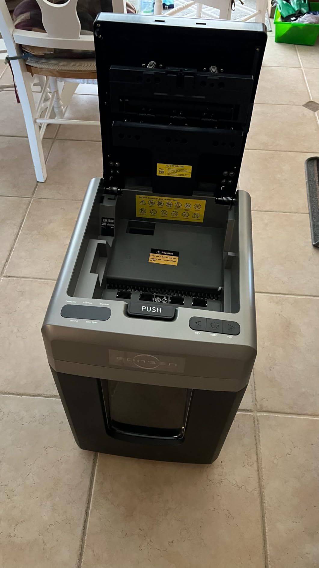 BONSEN 300-Sheet Auto Feed Micro Cut Heavy Duty Paper Shredder for Office | 60-Min Run, P-4 High Security, 2-in-1 Mode with Anti-Jam System, 58dB Ultra-quiet, 8.1-Gal Bin with Casters S3113 customer photo 2