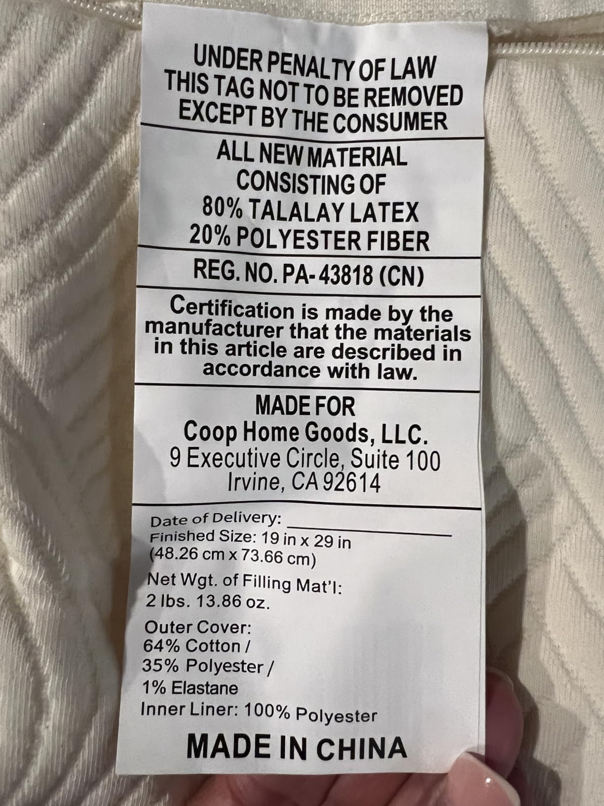Coop Home Goods Adjustable Latex Pillow Queen, Talalay Latex & Microfiber Fill, Best Pillows for Sleeping, Ergonomic, Naturally Cooling, Eco-Friendly, Medium Firm for Back, Side & Stomach Sleepers customer photo 1
