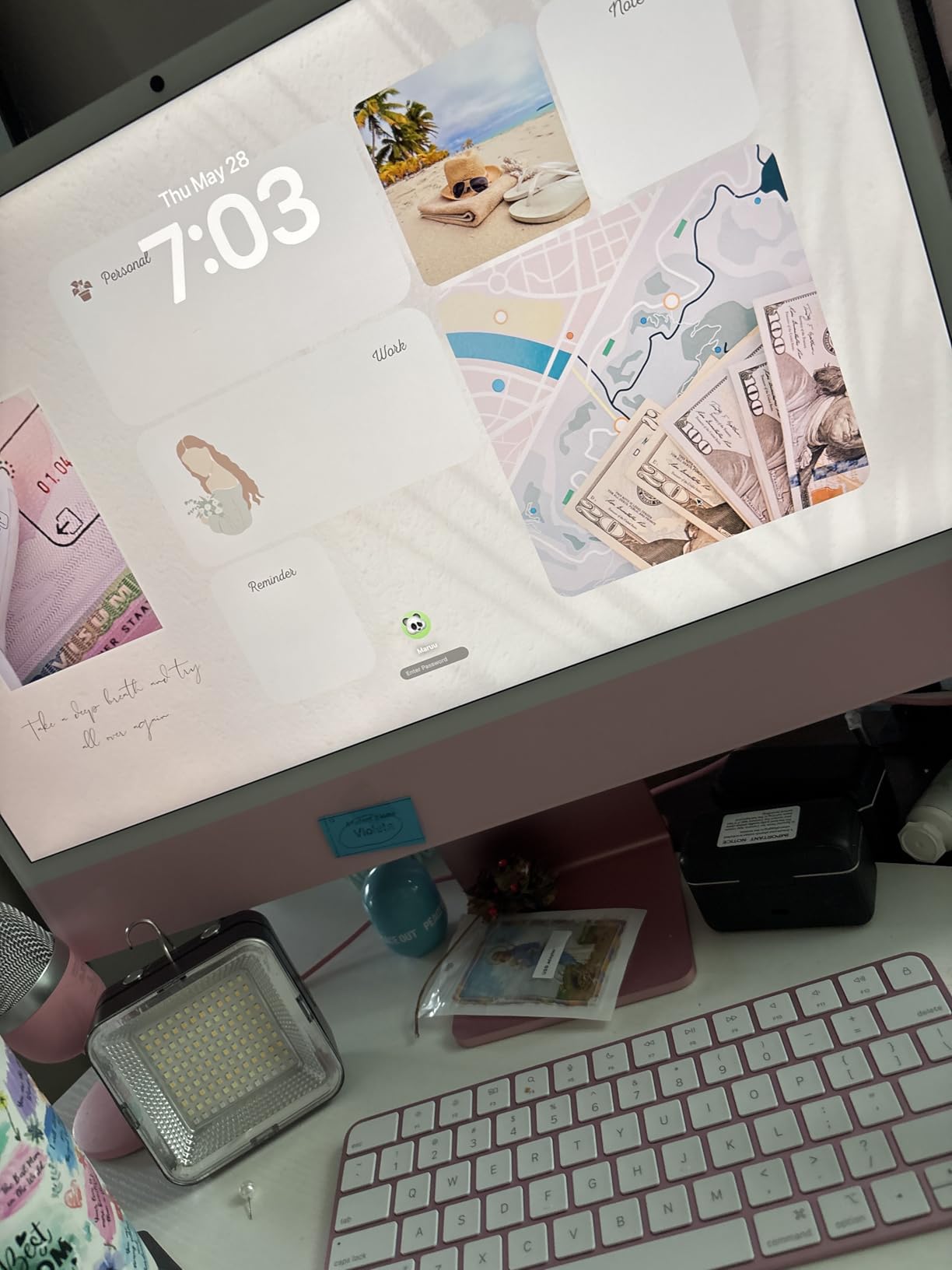 2024 iMac All-in-One Desktop Computer with M4 chip with 8-core CPU and 8-core GPU: Built for Apple Intelligence, 24-inch Retina Display, 16GB Unified Memory, 256GB SSD Storage; Blue customer photo 2