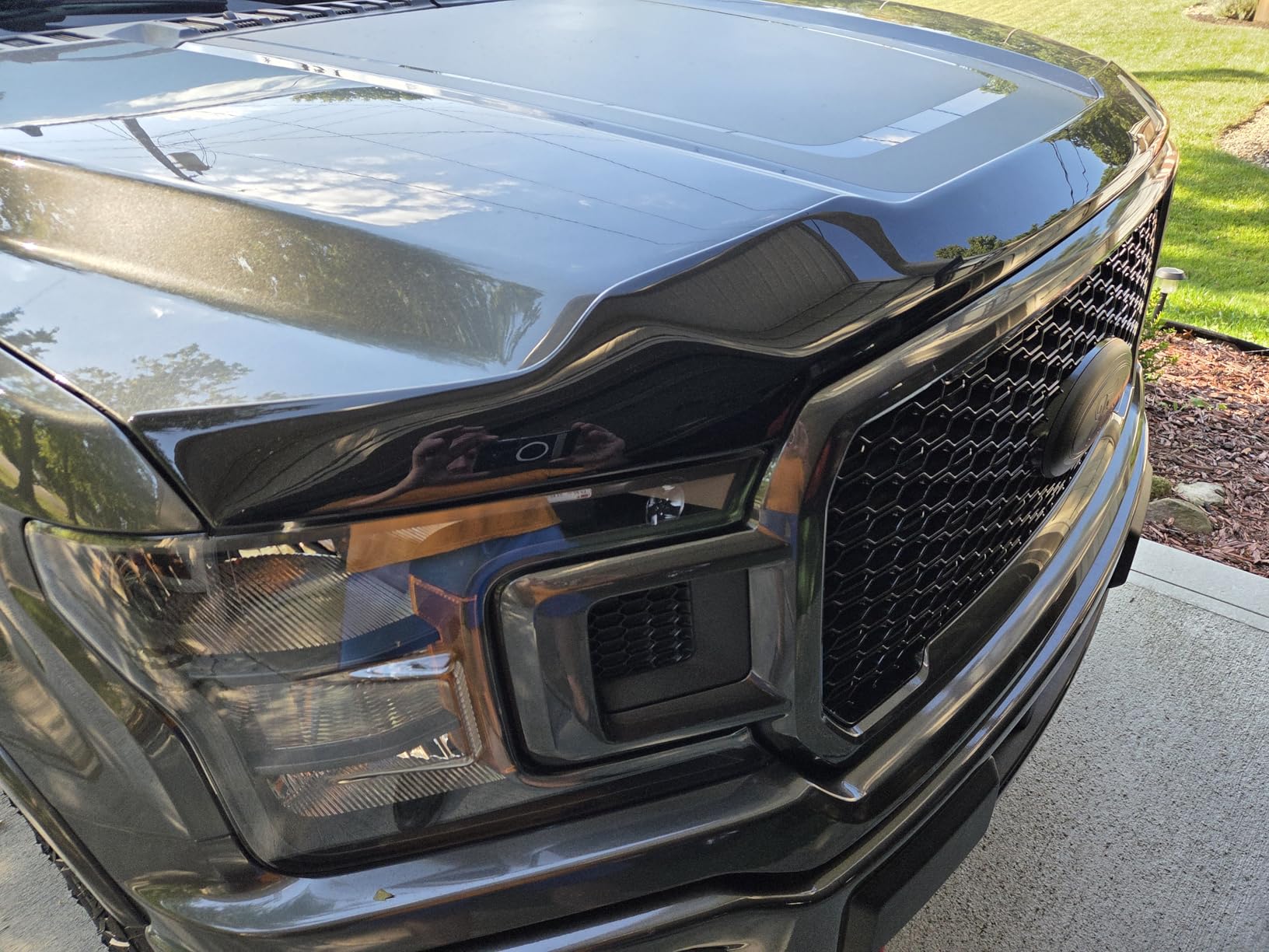 Husky Liners Aeroskin Hood Protector Low Profile Deflector/Bug Shield | Fits 2021-2026 Ford F-150 (Excludes Tremor/Raptor/Platinum/King Ranch) | Hood, 1-pc Matte Black - 2877196 customer photo 1