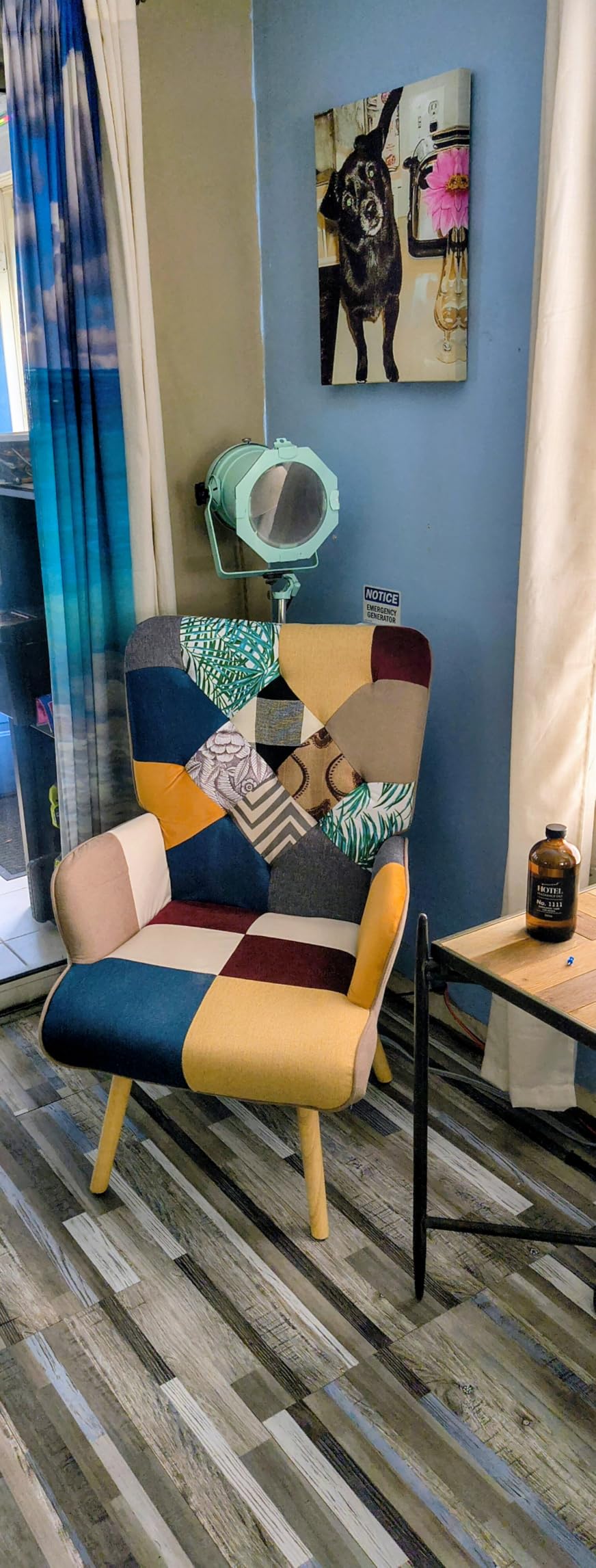 Joysoul Living Room Accent Chair Modern High Back Arm Chair, Golden Burgundy Bohemian Style Chairs for Bedroom Waiting Room customer photo 2