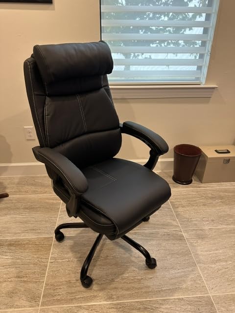 Misolant Big and Tall Office Chair with Footrest, High Back Desk Chair with Linkage Armrest, 90-155° Recline Executive Computer Chairs with Adjustable Height for Home customer photo 2