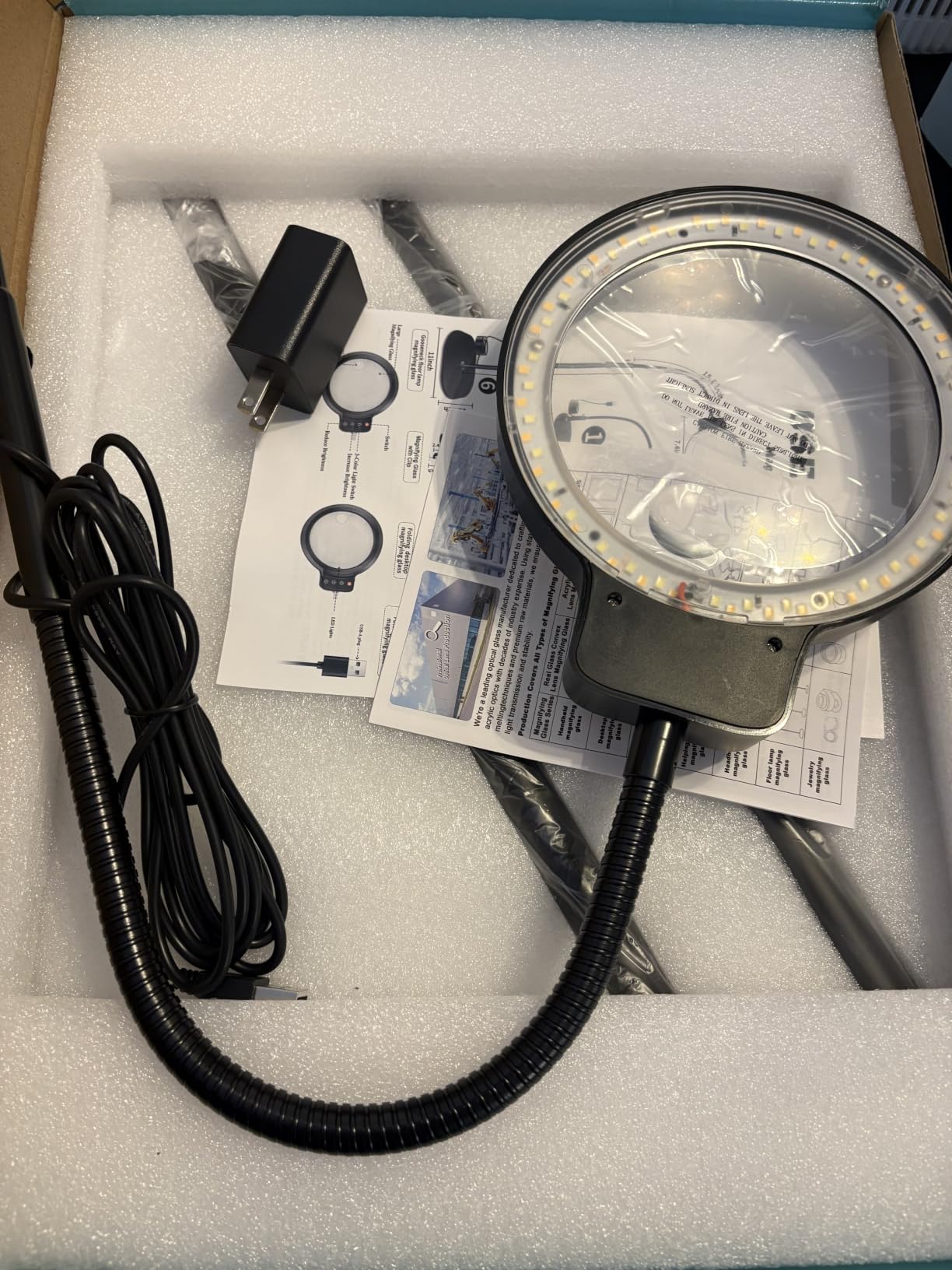 30X 10X Large Floor Magnifying Glass with Light and Stand customer photo 2