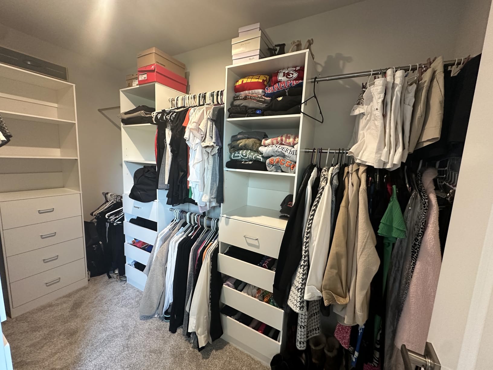 Aheaplus Closet System, 4-9Ft Closet Organizer with 4 Wooden Drawers, White customer photo 2