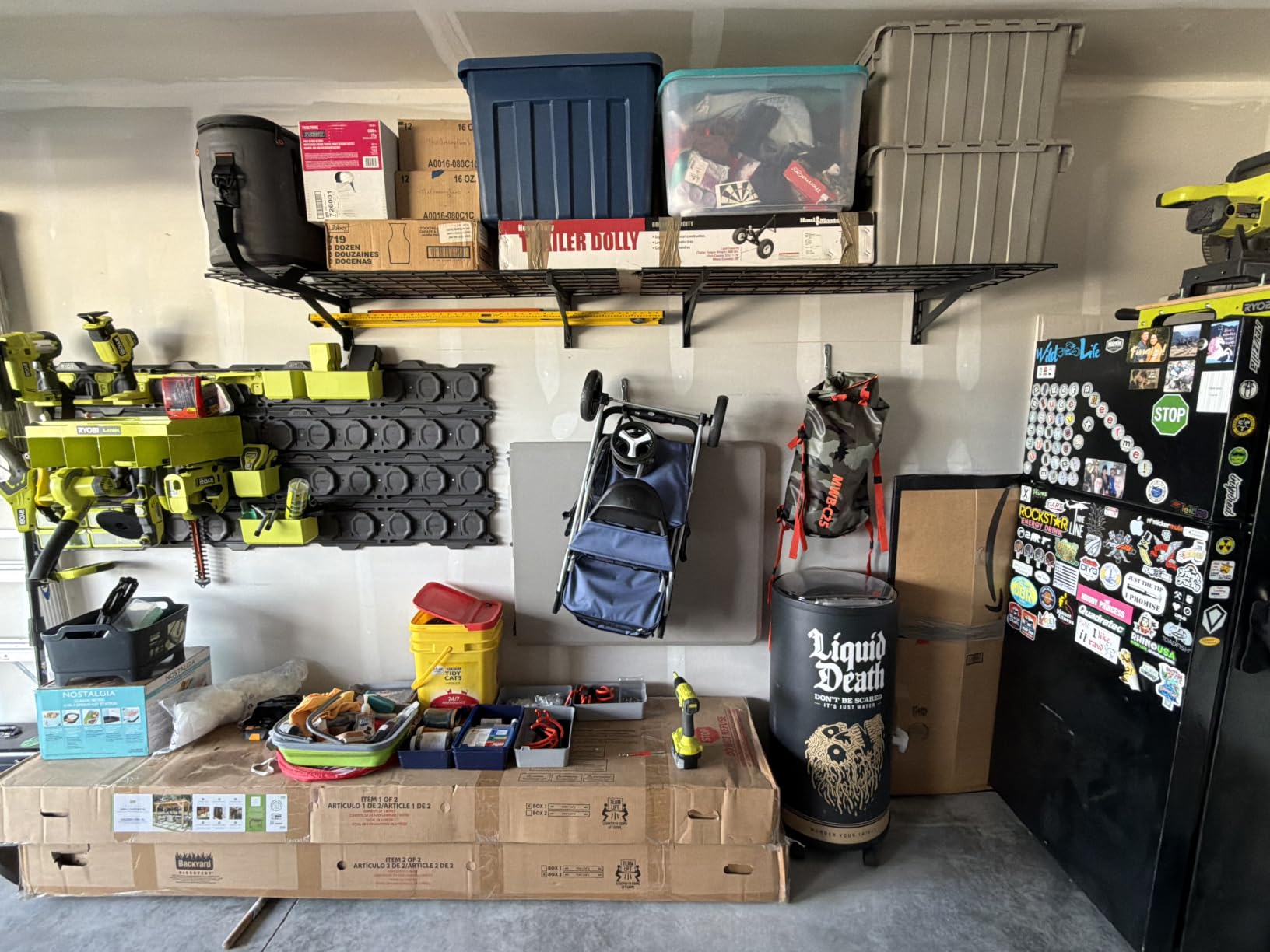 Jusgym 4 Pack Wall Mounted Garage Shelving, 2x3ft, 1400lbs Integrated Grid customer photo 1