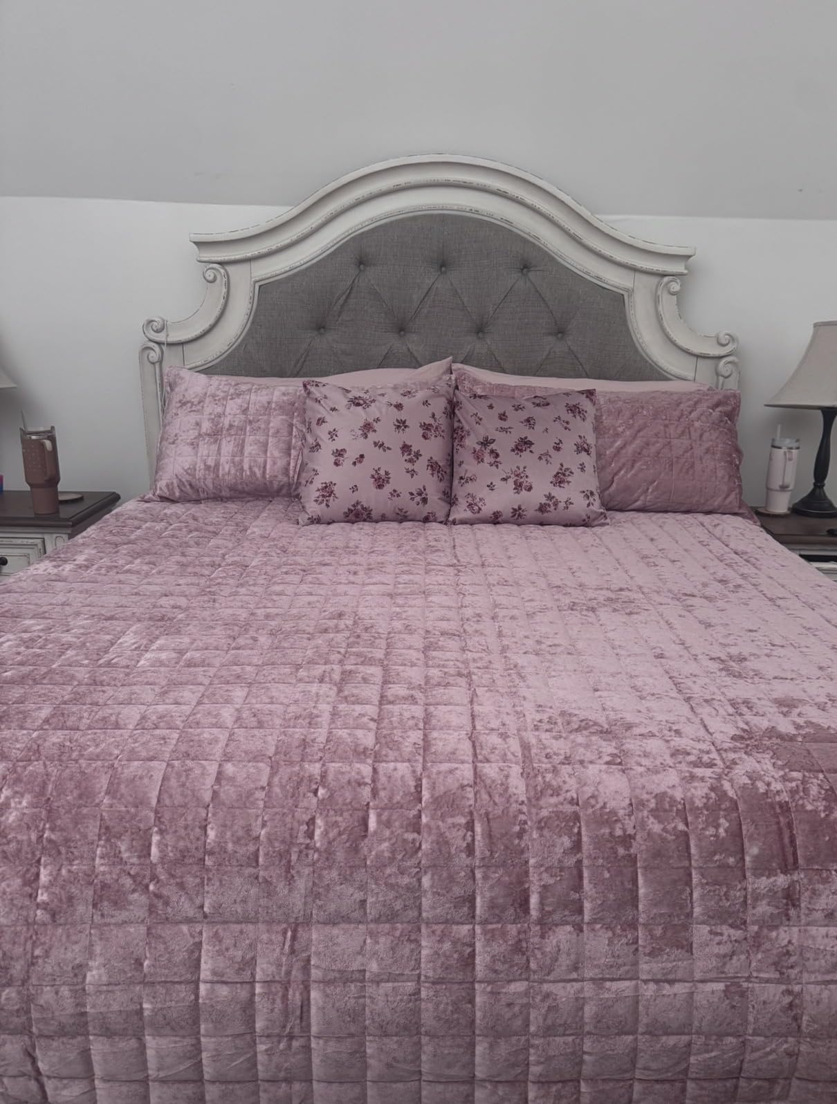BEDELITE Velvet Quilt Set King Size, Luxury Velvet Comforter Bedding customer photo 1