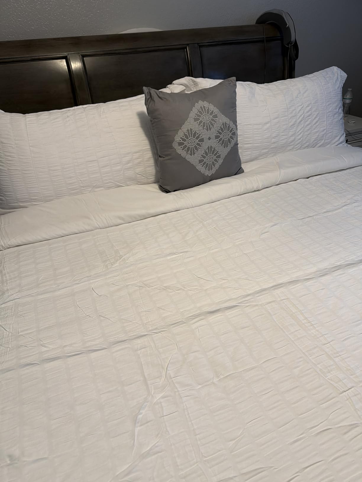 Quataly Cooling Comforter Set with Sheets&Pillowcases,Cooling Blanket for Hot Sleeper Cold ice Double Side Grey Bed Set Queen Size 4pcs(Comforter+Fitted Sheets+2Pillowcases) customer photo 2