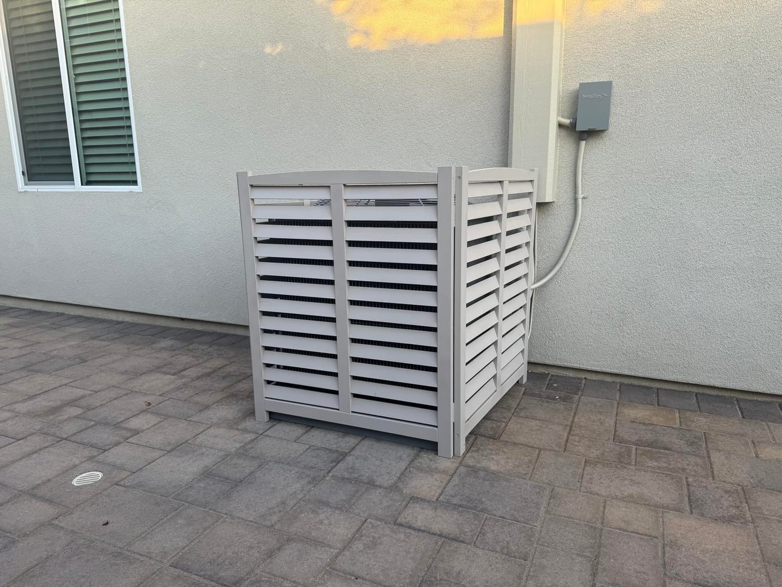 3-Panel Outdoor Air Conditioner Fence Screen, Outside Wood Privacy Fence, Trash Can Fence Screen for Backyard Garden Patio 32