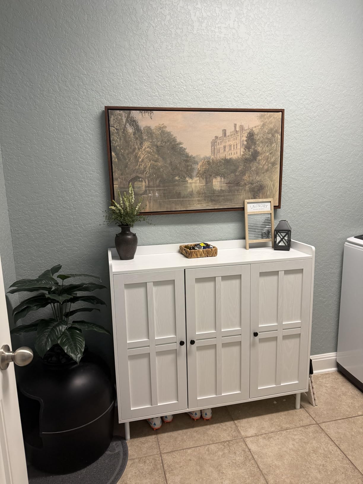 ONBRILL Shoe Cabinet with 3 Doors & Adjustable Shelves for Entryway(White) customer photo 1