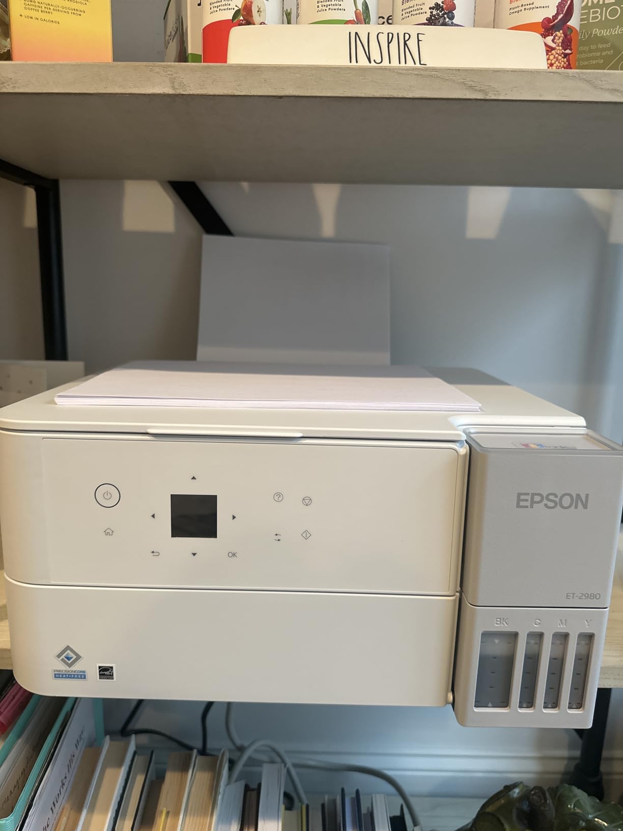 Epson EcoTank ET-2980 Wireless Color All-in-One Supertank Printer - White | Cartridge-free print, scan, copy; up to 15 ppm, borderless photo printing, auto 2-sided; ideal for home and everyday use customer photo 1