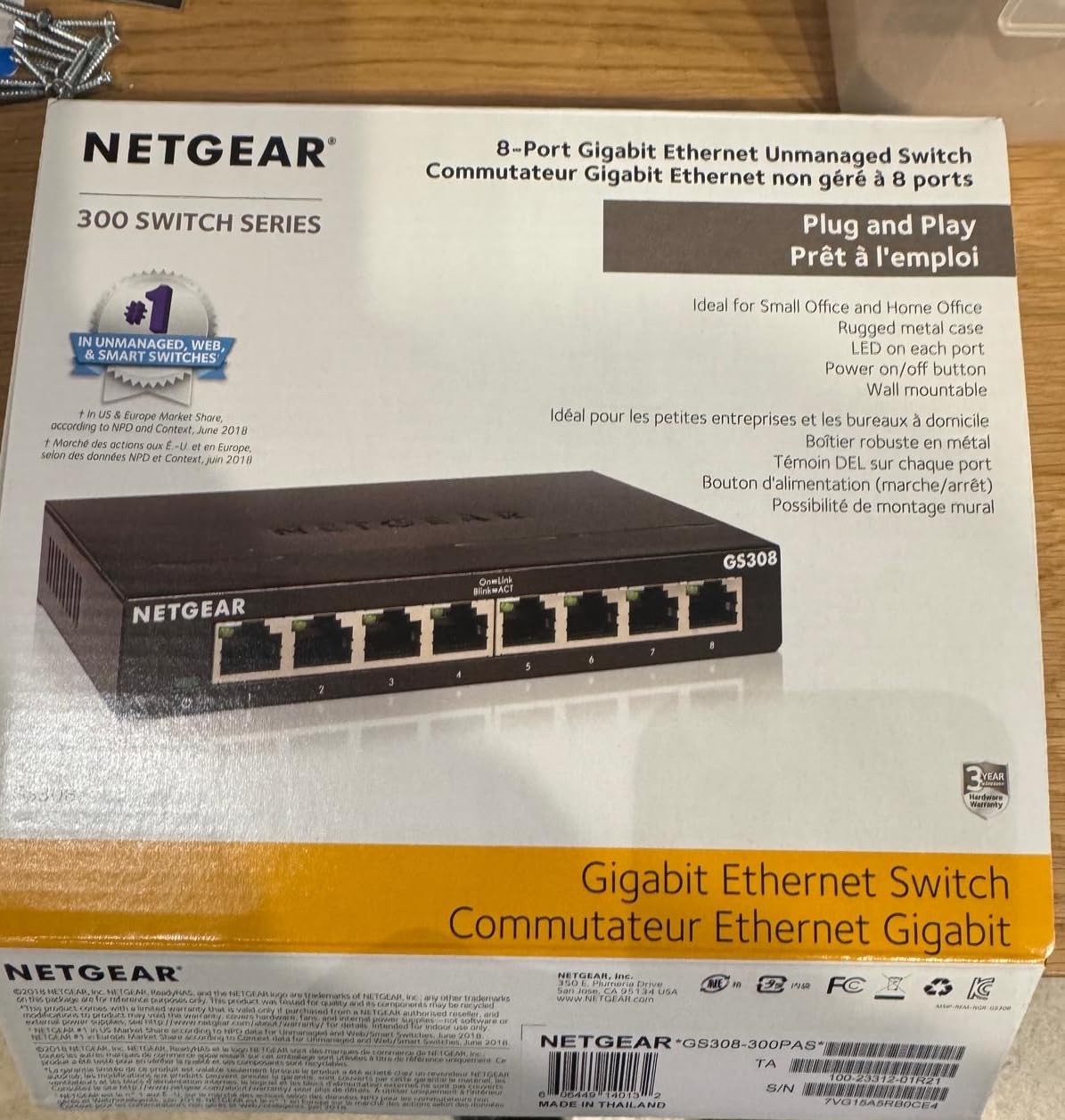 NETGEAR 16-Port Gigabit Ethernet Unmanaged Network Switch (GS316v3) | Essentials Model, Plug-and-Play, Fanless Silent Metal Housing, Desktop or Wall Mount, 802.1p QoS & 9K Jumbo Frame Support customer photo 1
