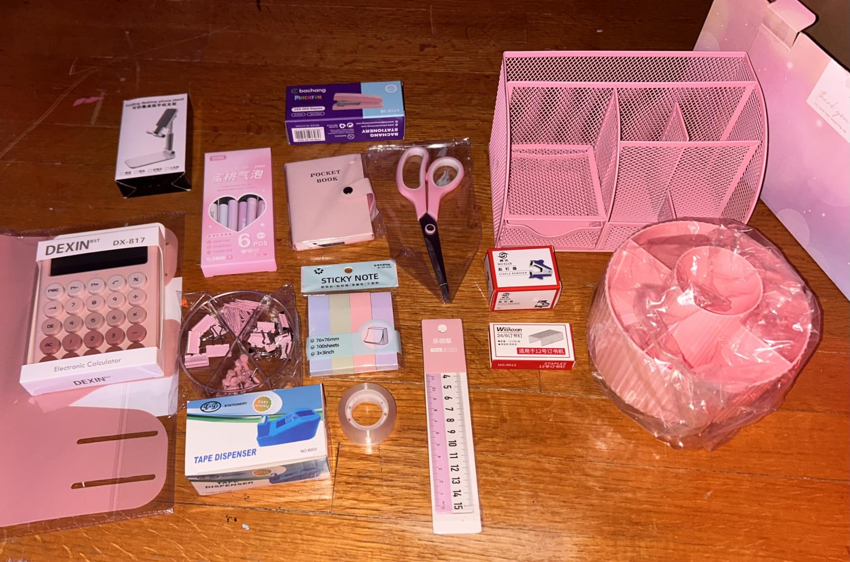 LXEVIHK Pink Desk Accessories 21-Piece Office Supplies Gift Set for Women customer photo 2