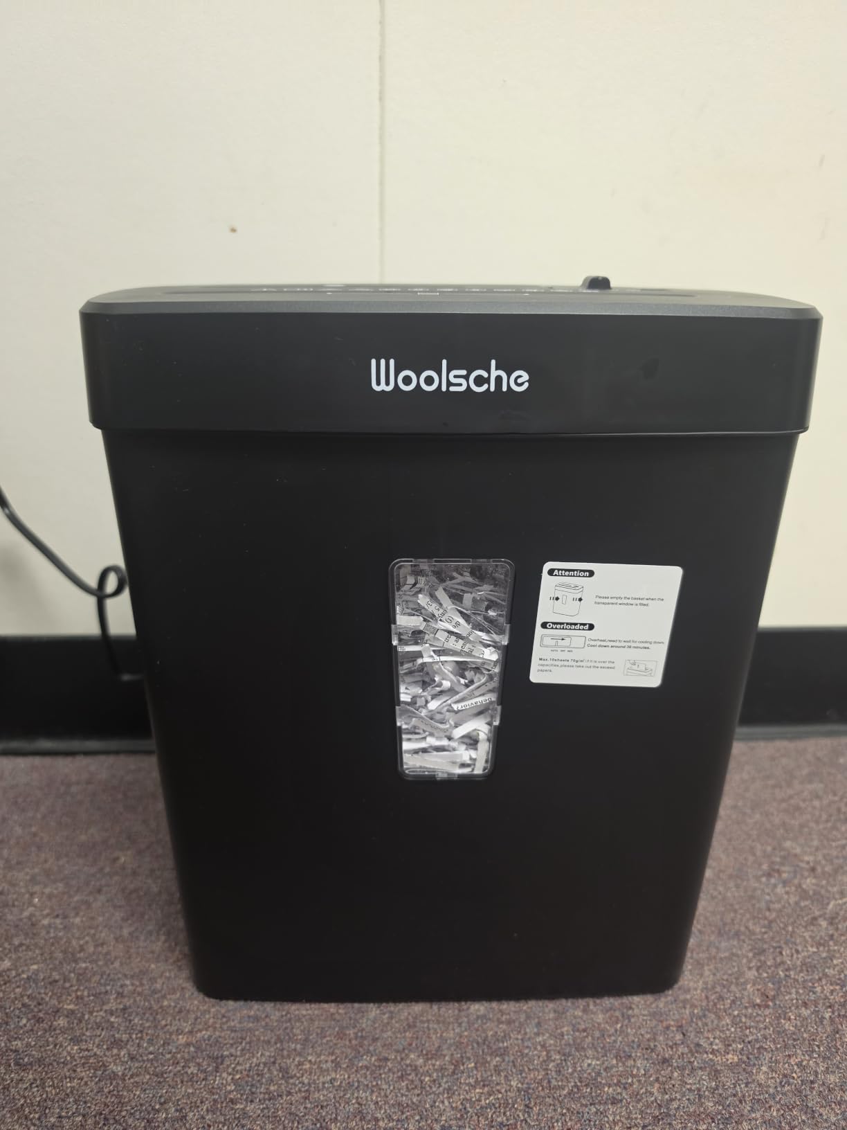 Woolsche Paper Shredder for Home, 5 Sheet Desktop Cross Cut with 2.38-Gallon Basket Shredder, P-4 Security Level, 4-Mode Design, Shreds Paper/Credit Card - Durable, with Jam Proof Function for Home customer photo 2