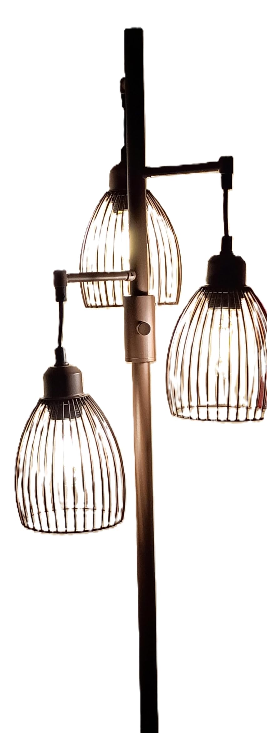 Dimmable Floor Lamp,3x800LM LED Bulbs Included, Farmhouse Industrial Floor Lamp Standing Tree Lamp with Teardrop Cage Head Tall Lamp for Living Room Bedroom Office Dining Room - Black & Marble Base customer photo 1