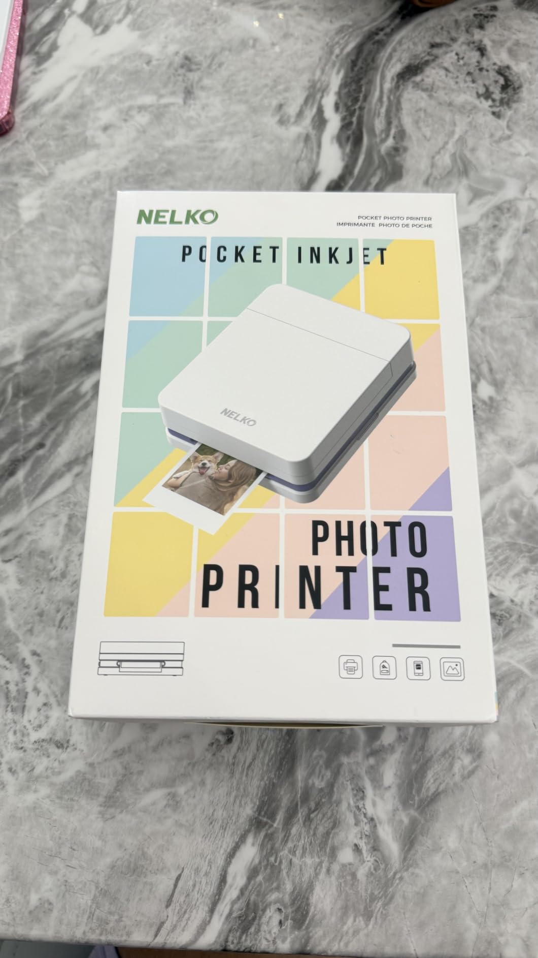 Nelko PP01 Photo Printer, 2x3 Portable Photo Printer, Mini Printer, White, Instant Color Inkjet Printer for Smartphone, Sticky-Back Photos, Bluetooth Compatible with iOS & Android, AI App Editing customer photo 1
