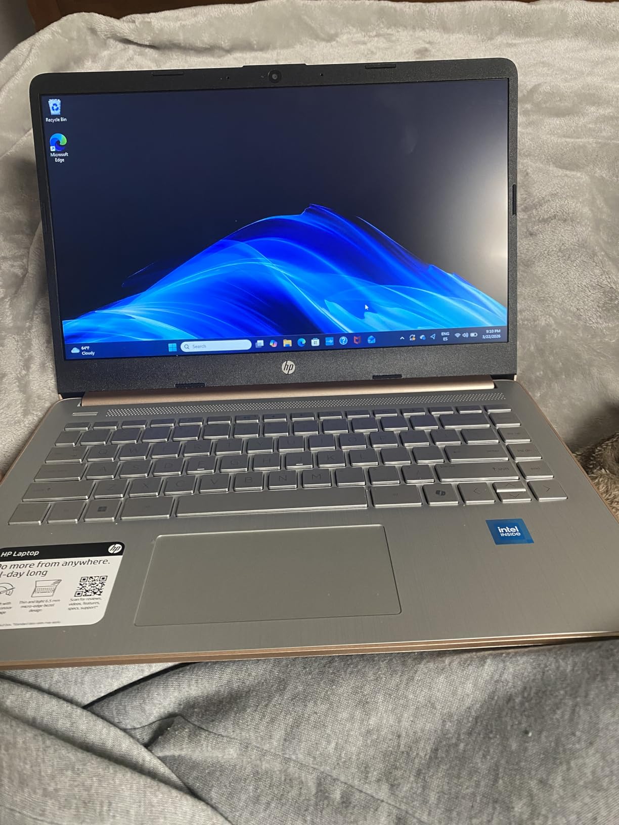 HP Rose Gold Ultrabook Laptop with Microsoft Office 365, 64GB SSD, 8GB RAM, Intel Multi-Core, No Mouse | Casual Use, Stunning Color, Quick Setup, Lightweight customer photo 2