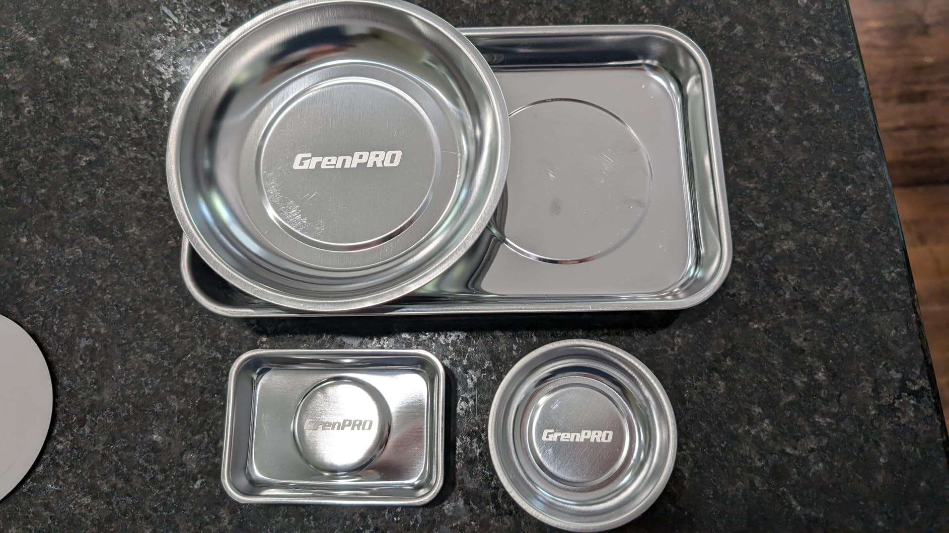 GRENPRO 4-Pack Magnetic Parts Tray Set, Heavy-Duty 3