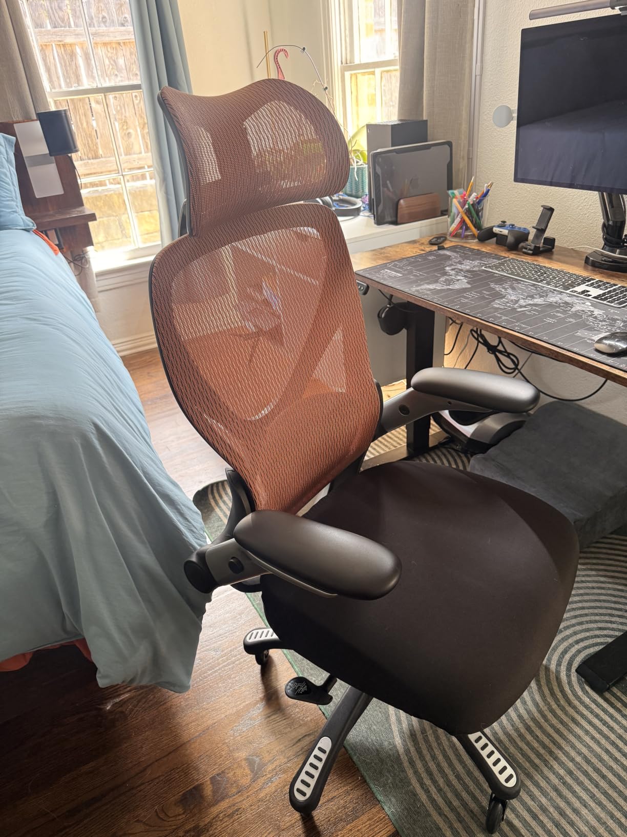 ELABEST X100 Ergonomic Mesh Office Chair with Footrest, Big and Tall Home Desk Chair with 5D Flip-Up Arms, Adjustable 3D Lumbar Support, Gaming & Executive Computer Chair (Coffee Break) customer photo 1