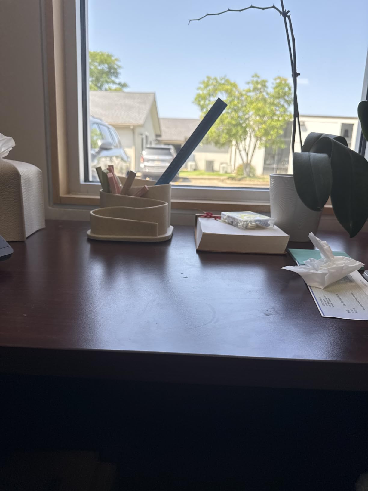 OAKOA Aesthetic Desk Organizer - Modern Desk Accessories - Boho Pen Holder | Beige Aesthetic Desk Accessories - Modern Cute Desk Organizer - Neutral Boho Desk Accessories - Desk Essentials for Women customer photo 1