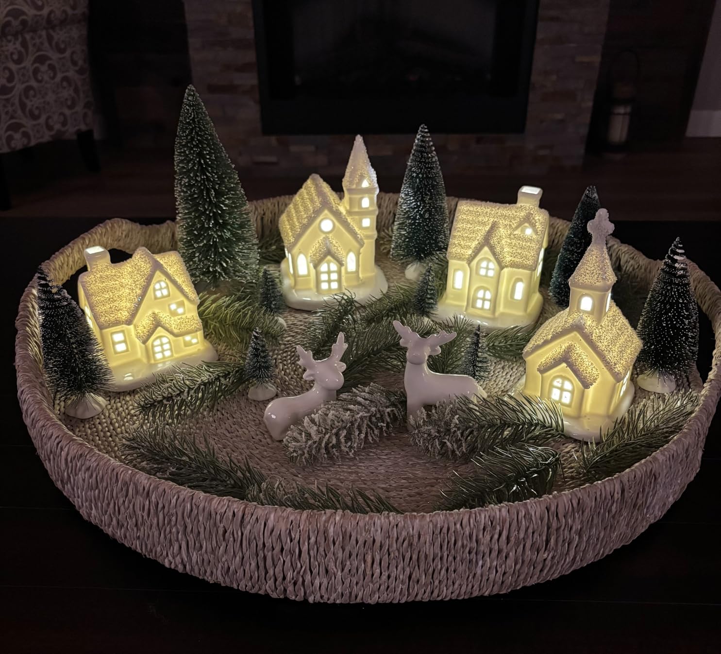 Christmas Village Sets-13 Pieces White Indoor Christmas Decorations customer photo 2