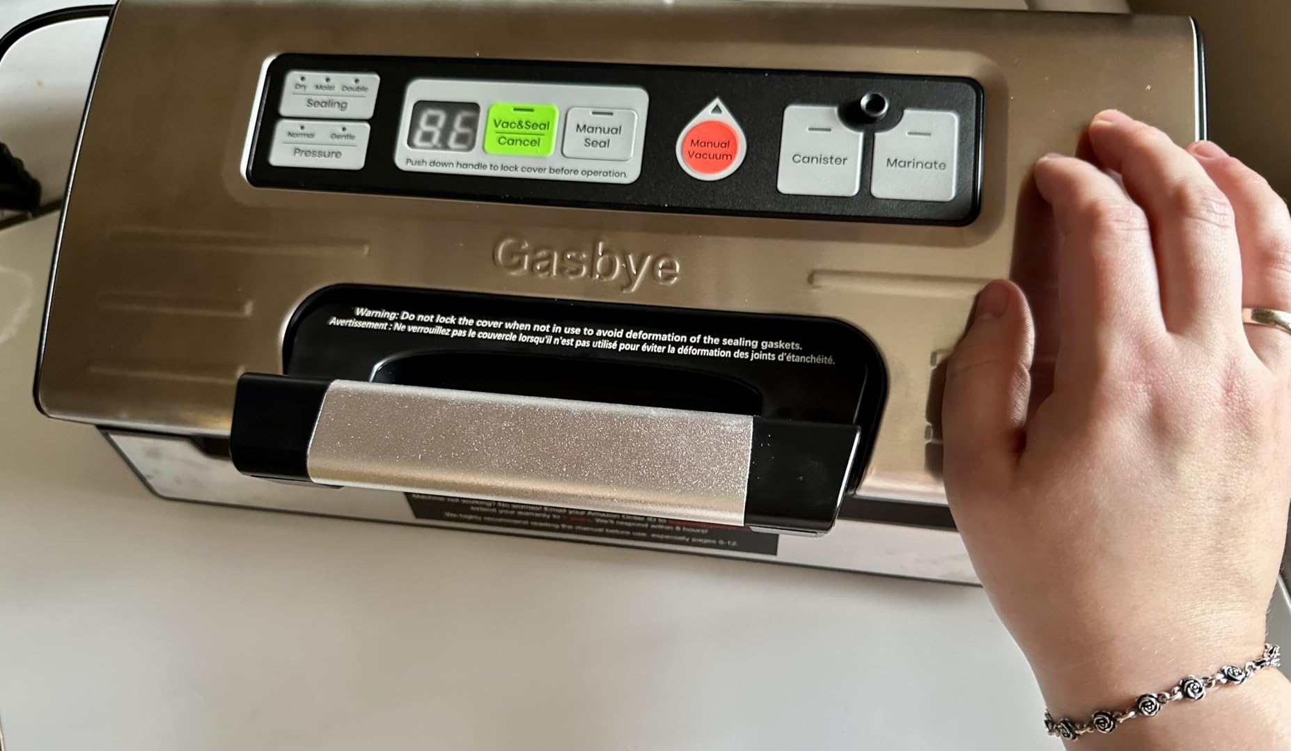 Gasbye Chamber Vacuum Sealer – 5.3QT Large Chamber, Replaceable 11.5