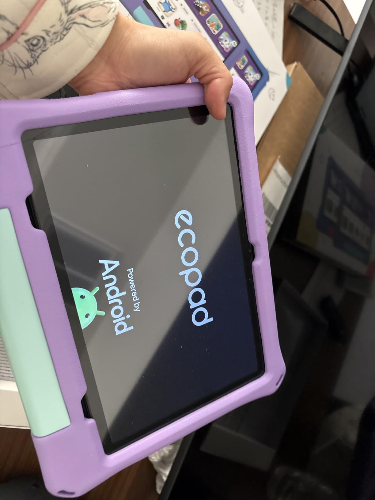 JIKOCXN Kids Tablet, Android 16 Tablet for Kids 10 inch Octa-Core with Case, 24GB RAM 64GB ROM 1TB TF Card Expandable for Toddler Children, Parental Control, Dual Camera, BT5.0, WiFi, Gift (Purple) customer photo 1