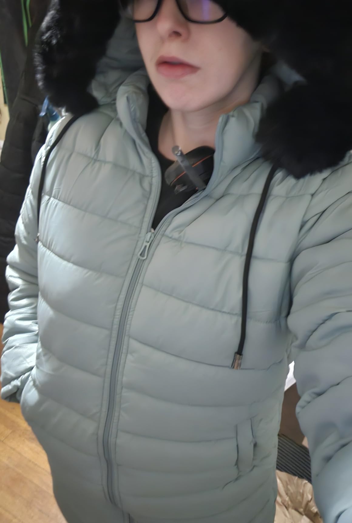 GOLDLADIES Women's Waterproof Long Hooded Down Jacket customer photo 2