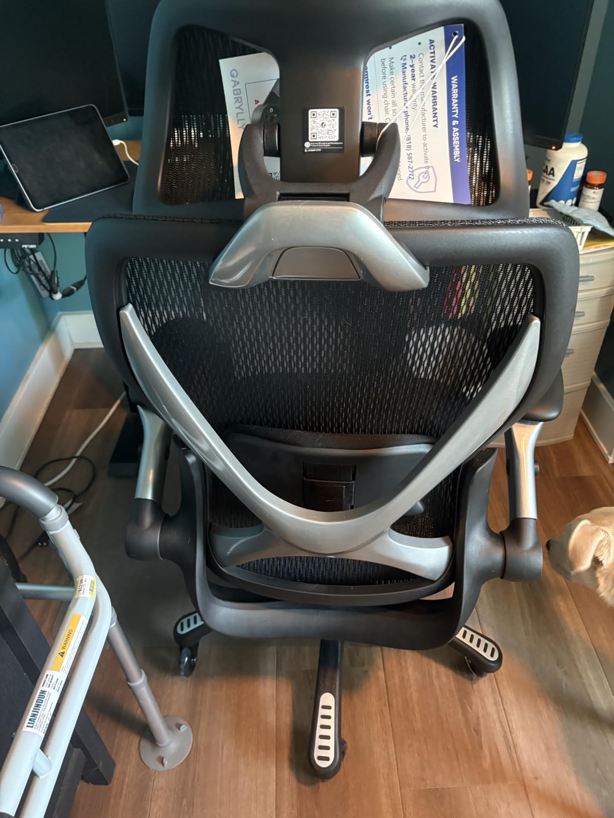 GABRYLLY Ergonomic Office Chair with Footrest, 135° Reclining Desk Chair with Adjustable Lumbar Support,3D Armrest,Headrest & Large Steel Base, 300LBS Heavy Duty Mesh Chair customer photo 2