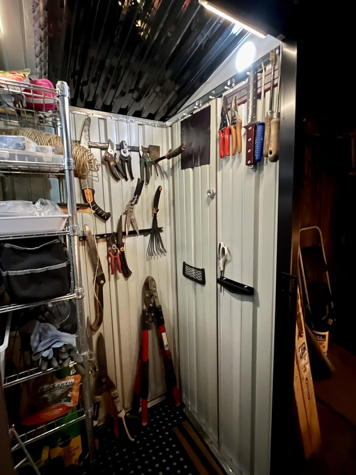 GUNJI 10 x 8 FT Shed Outdoor Storage Shed Metal Garden Shed with Lockable Door Outside Waterproof Tool Shed for Backyard, Patio, Lawn (Gray) customer photo 2