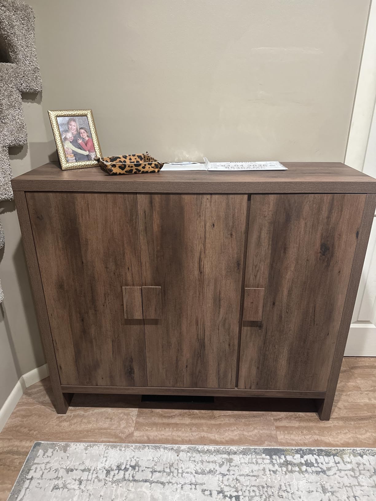 ONBRILL Large Shoe Cabinet with 3 Doors & Adjustable Shelves(Vintage Brown) customer photo 1