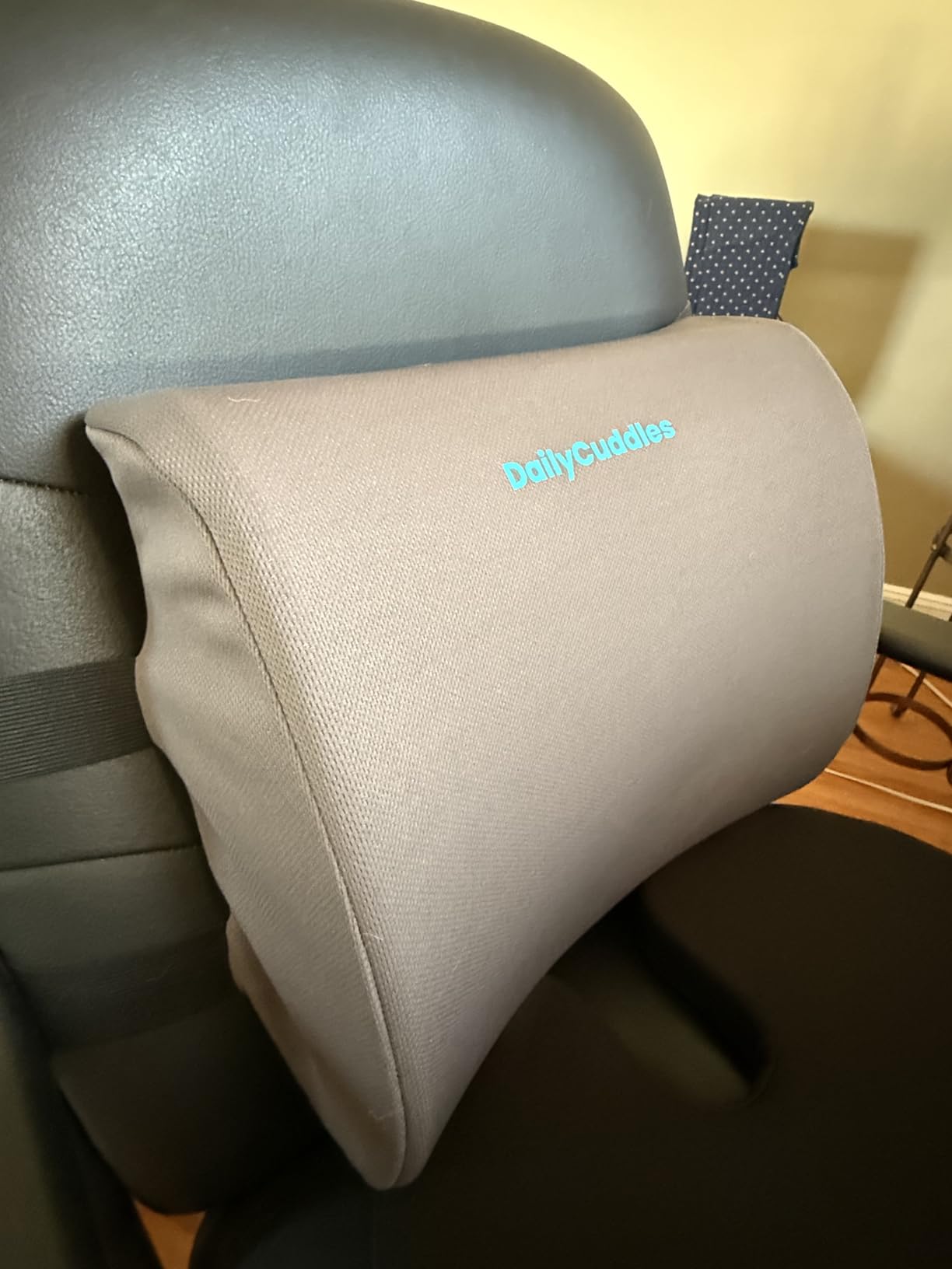 Lumbar Support Pillow, Ergonomic Back Cushion for Office Chair, Black/Large | Memory Foam Back Pillow with Adjustable Strap for Long-Hour Sitting, Gaming Chair, Back Support for Pain Relief customer photo 2