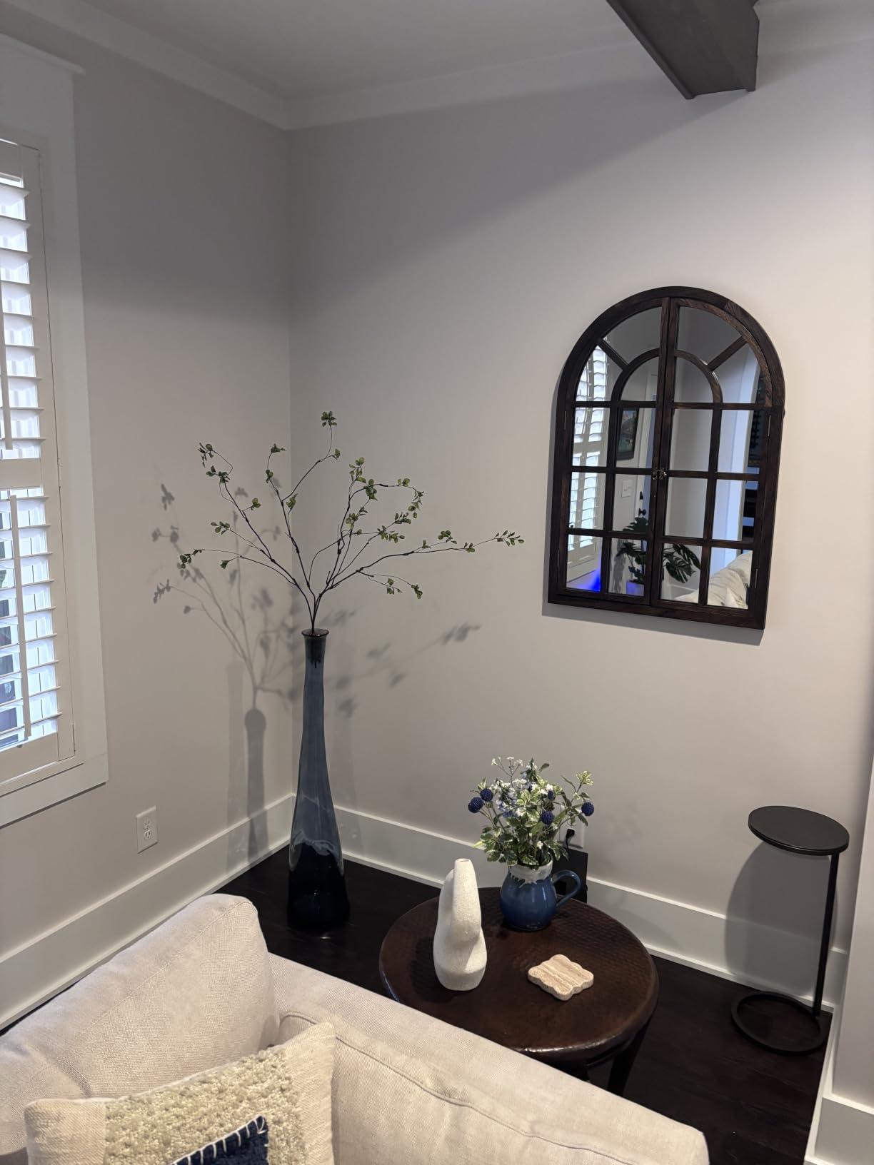 Farmhouse Window Mirror for Wall, 38”x26” Rustic Vintage Arch Mirror customer photo 1