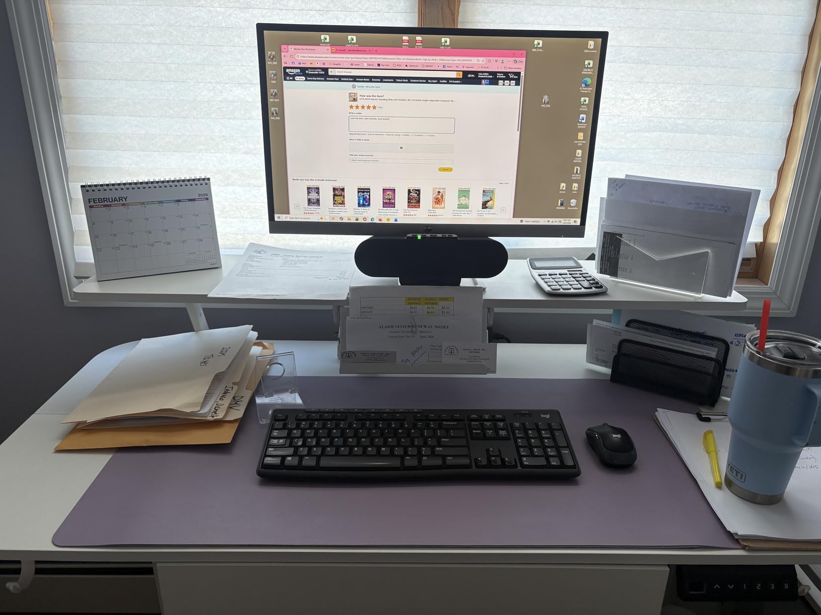 GTPLAYER Electric Standing Desk with Drawers, 48 x 24 Inches Height Adjustable Computer Desk with Monitor Stand, Laptop Stand, Sit Stand up Desk with Memory Preset for Home, Office, White customer photo 2