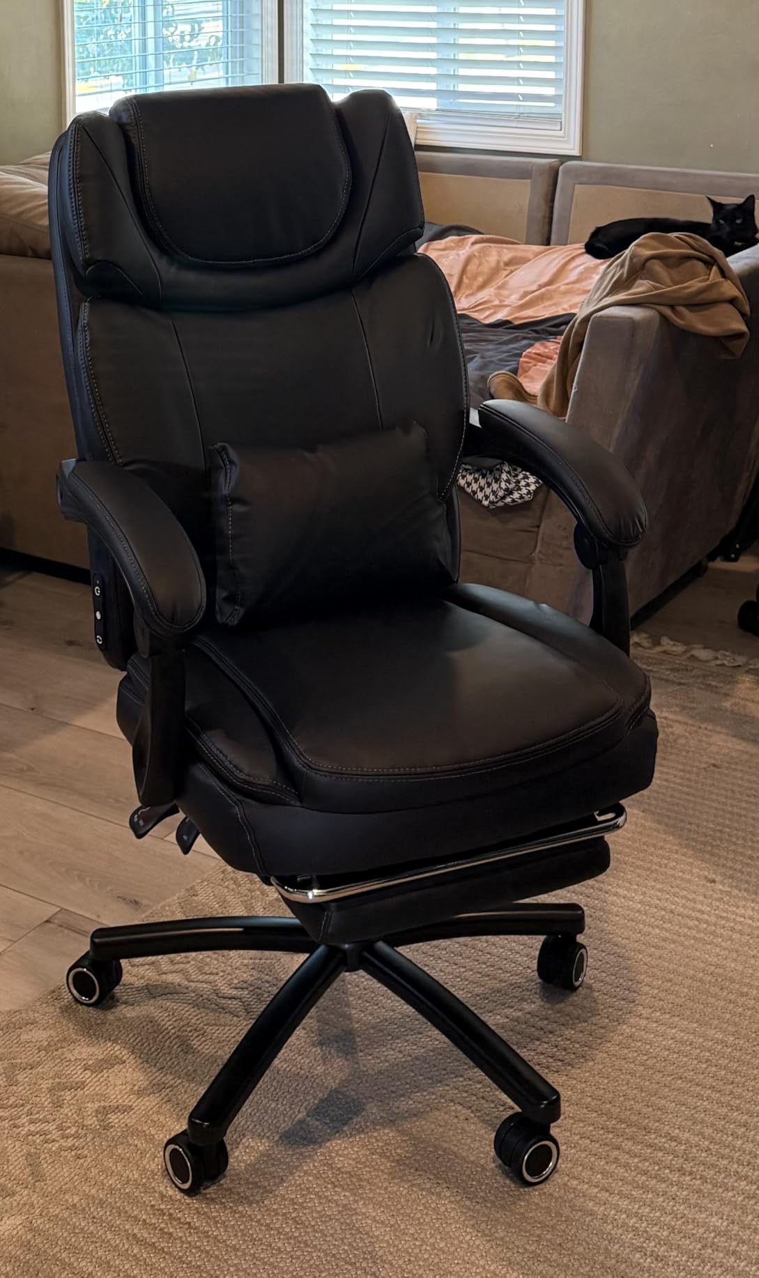 500lbs 3D Kneading Massage Office Chair with FootRest, Big and Tall Ergonomic Reclining Computer Gaming Chair, Padded Linkage Armrests, Heavy Duty Metal Base Executive Office Chair customer photo 1