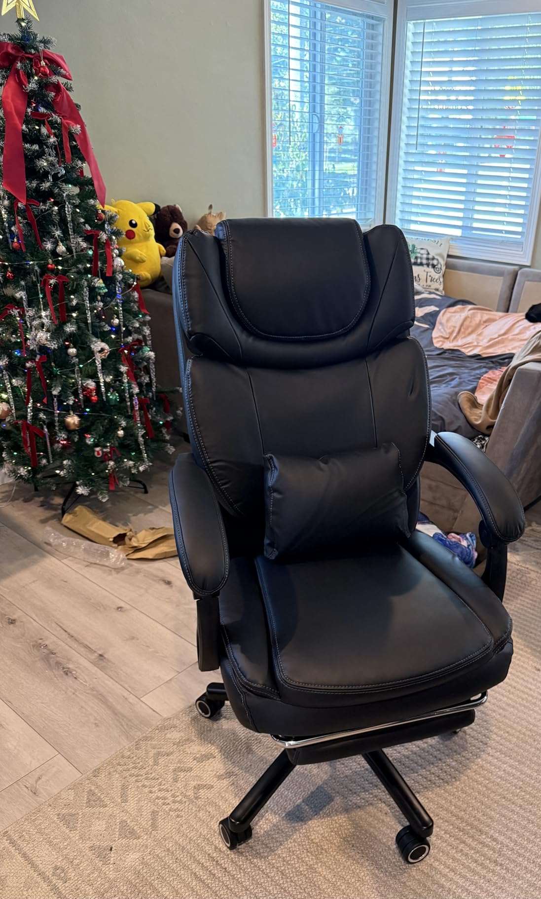 500lbs 3D Kneading Massage Office Chair with FootRest, Big and Tall Ergonomic Reclining Computer Gaming Chair, Padded Linkage Armrests, Heavy Duty Metal Base Executive Office Chair customer photo 2