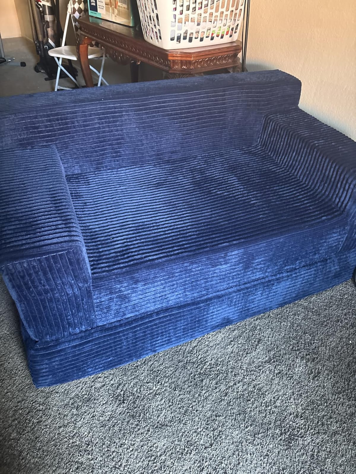 Erament Loveseat Boneless Convertible Sofa Bed, Folding Floor Futon Sleeper Sofa Couch Bed- Boneless Foldable Couch, Corduroy Pull Out Sofa Bed with 2 Pillows for Living Room & Bedroom customer photo 2