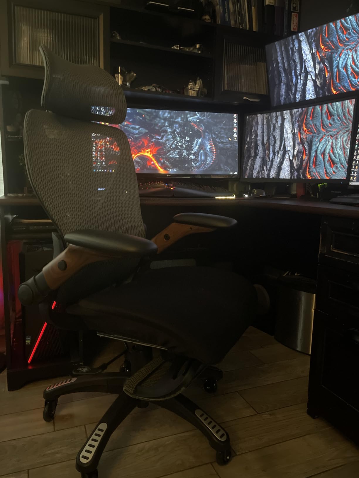 ELABEST X100 Ergonomic Mesh Office Chair with Footrest, Big and Tall Home Desk Chair with 5D Flip-Up Arms, Adjustable 3D Lumbar Support, Gaming & Executive Computer Chair (Peach Blossom) customer photo 2
