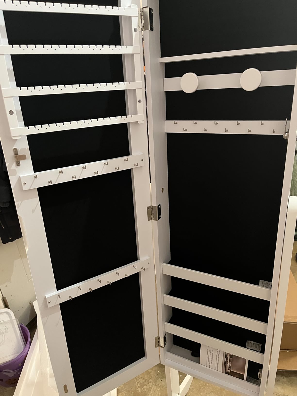 Nicetree Freestanding Jewelry Cabinet, Full Length Mirror, Moon White customer photo 1