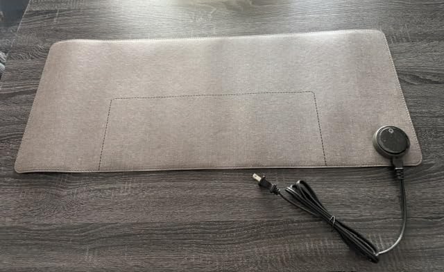 Dual Zone Heated Desk Mat, Large | Large Desk Hand Warmer for Office & Home, Device-Friendly Keyboard & Laptop Safe Zone, Auto Shut-Off customer photo 1