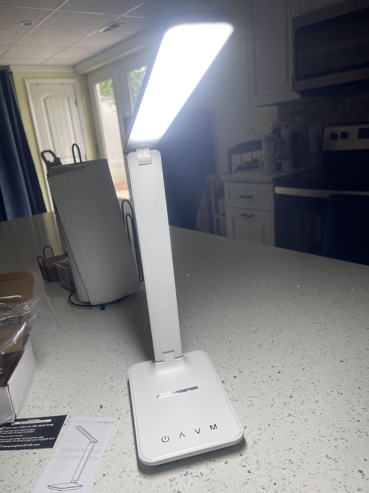 LED Portable Bright Rechargeable Desk Lamp, 4000mah Dimmable Touch Battery Operated Eye-friendly Desk Light With Charger, Adjustable Modern Cordless Table Lamps For Office Home Nail Craft Puzzle White customer photo 1