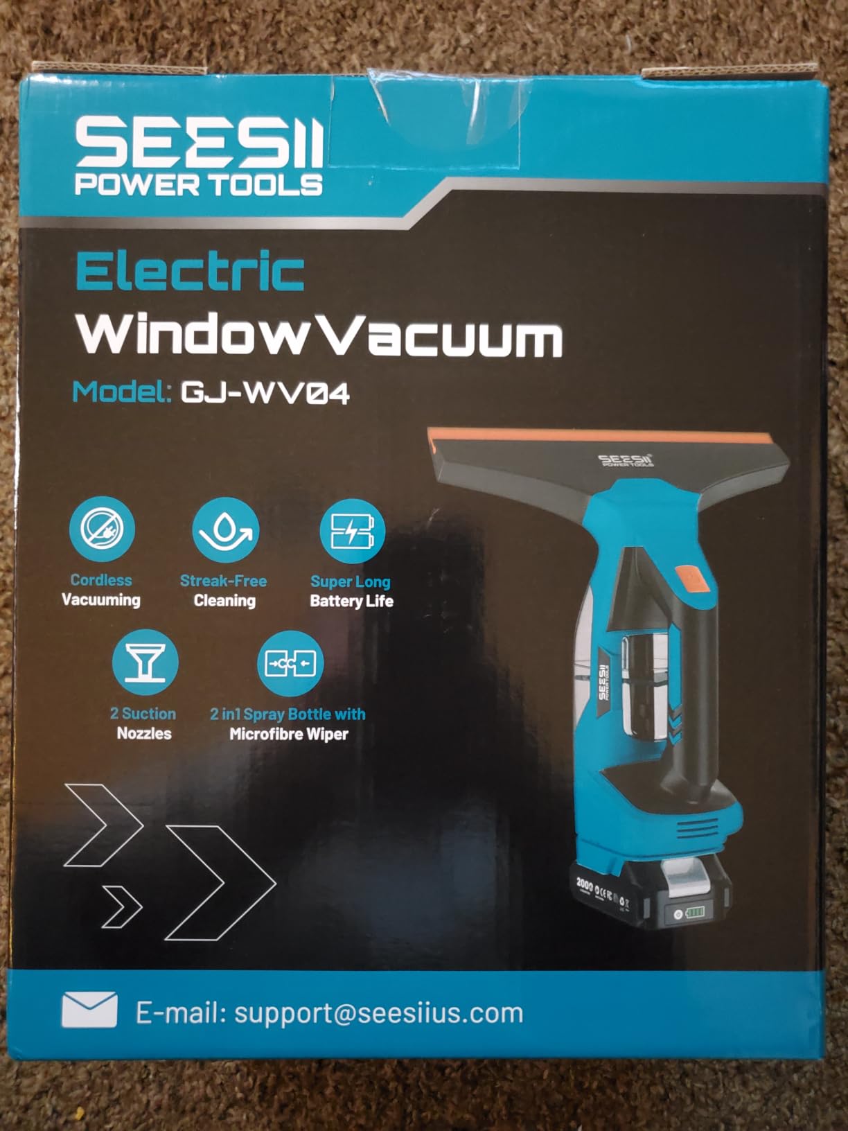 SEESII Cordless Window Vacuum Squeegee 2X 2000mAh for Glass Window customer photo 2
