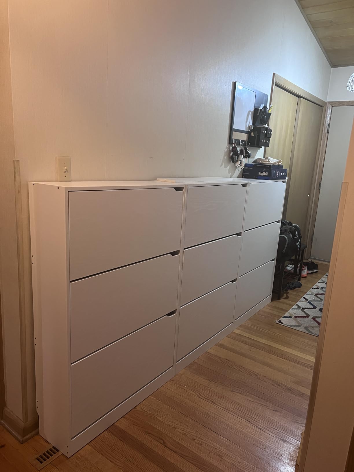 BORNOON Shoe Cabinet with 3 Flip Drawers, Slim Narrow Shoe Storage Cabinet, Freestanding Shoe Organizer with Adjustable & Removable Shelves, Top Display Shelf for Entryway, Hallway, Foyer, Closet customer photo 2